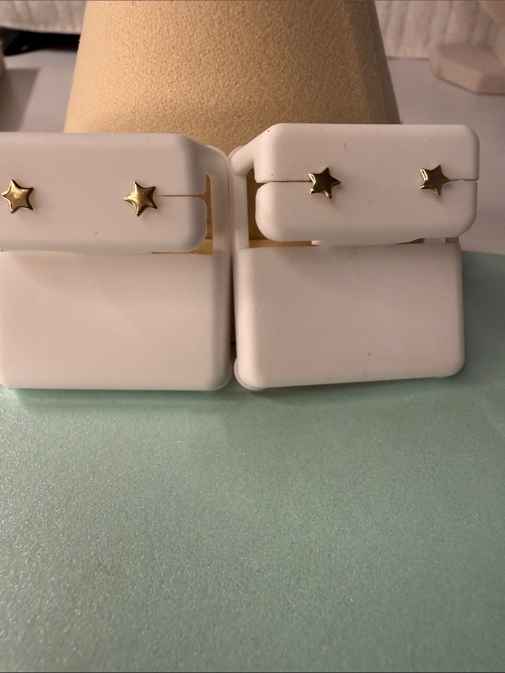 10k SOLID Gold Star Stud Earring Set MSRP $400